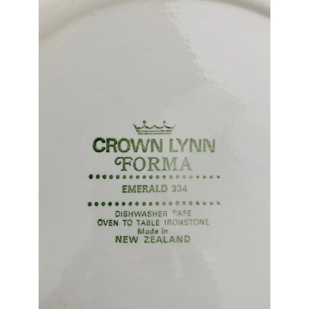 Crown Lynn Forma Emerald Dinner Plate Ironstone Tray Platter Floral Green Yellow